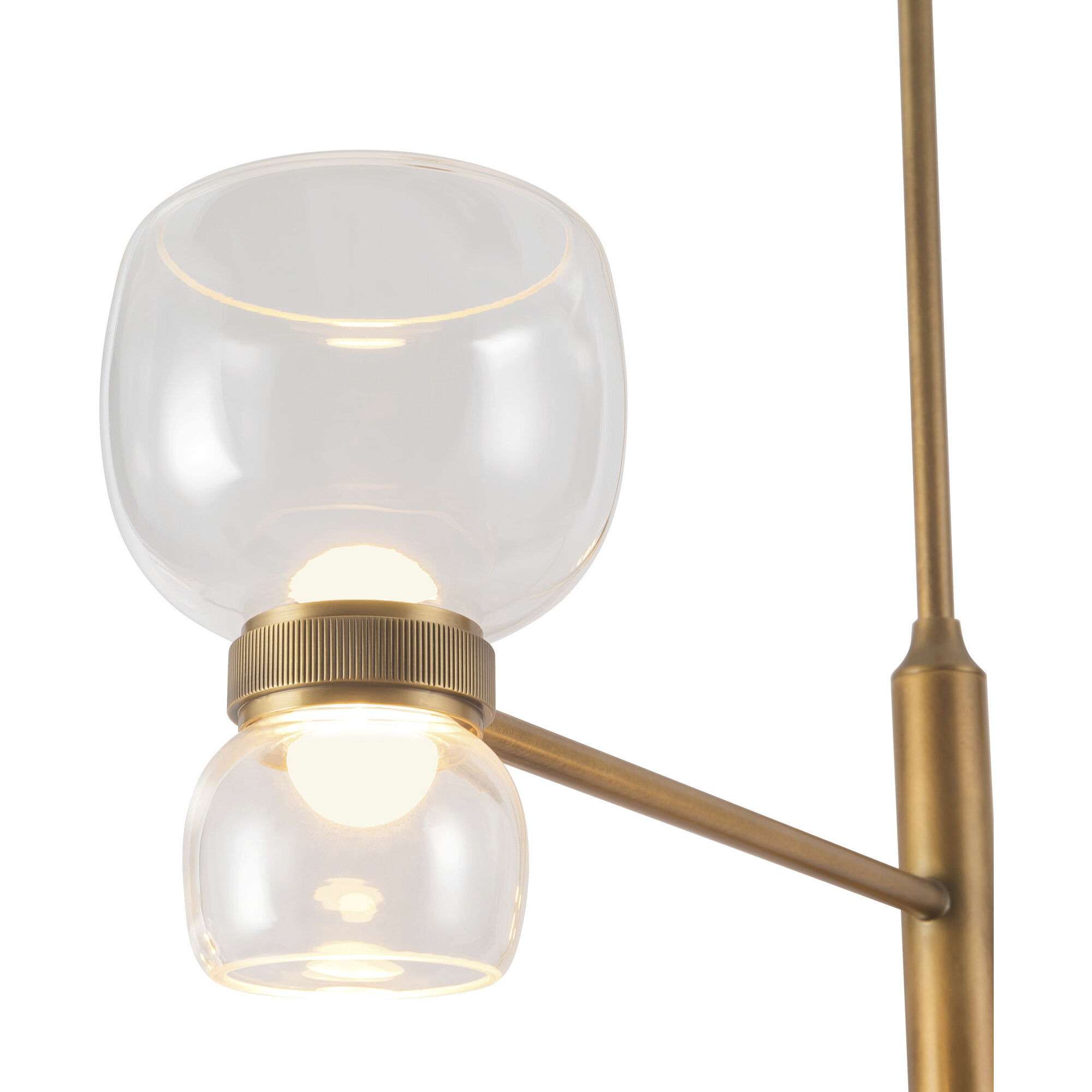 Sutton 36 inch Vintage Brass and Clear Glass Chandelier Ceiling Light