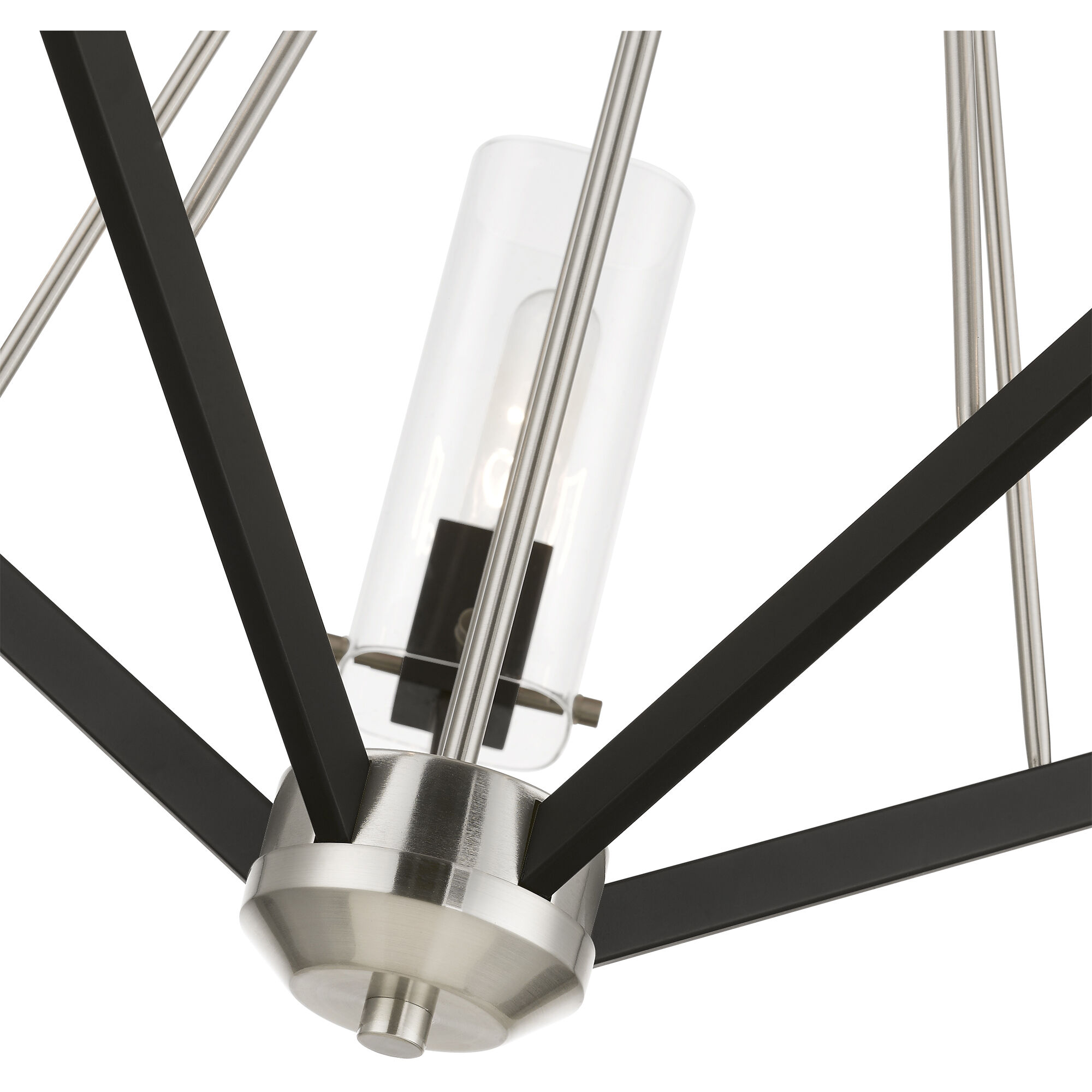 Beckett 5 Light 26 inch Brushed Nickel & Black Chandelier Ceiling Light