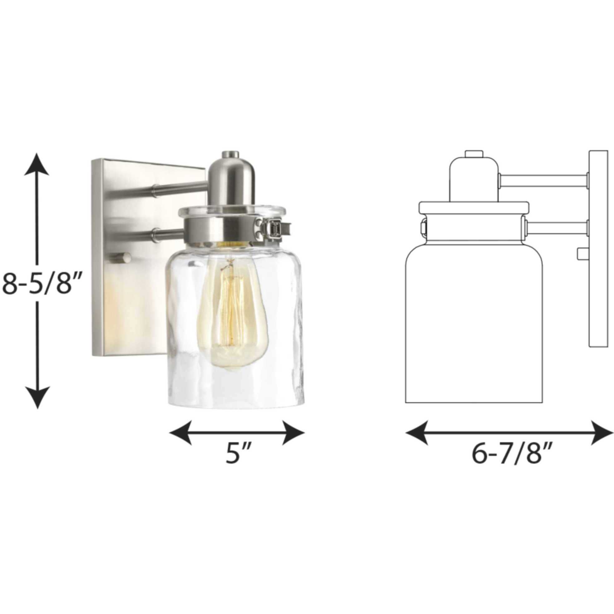 Calhoun 1 Light 5 inch Brushed Nickel Bath Vanity Wall Light