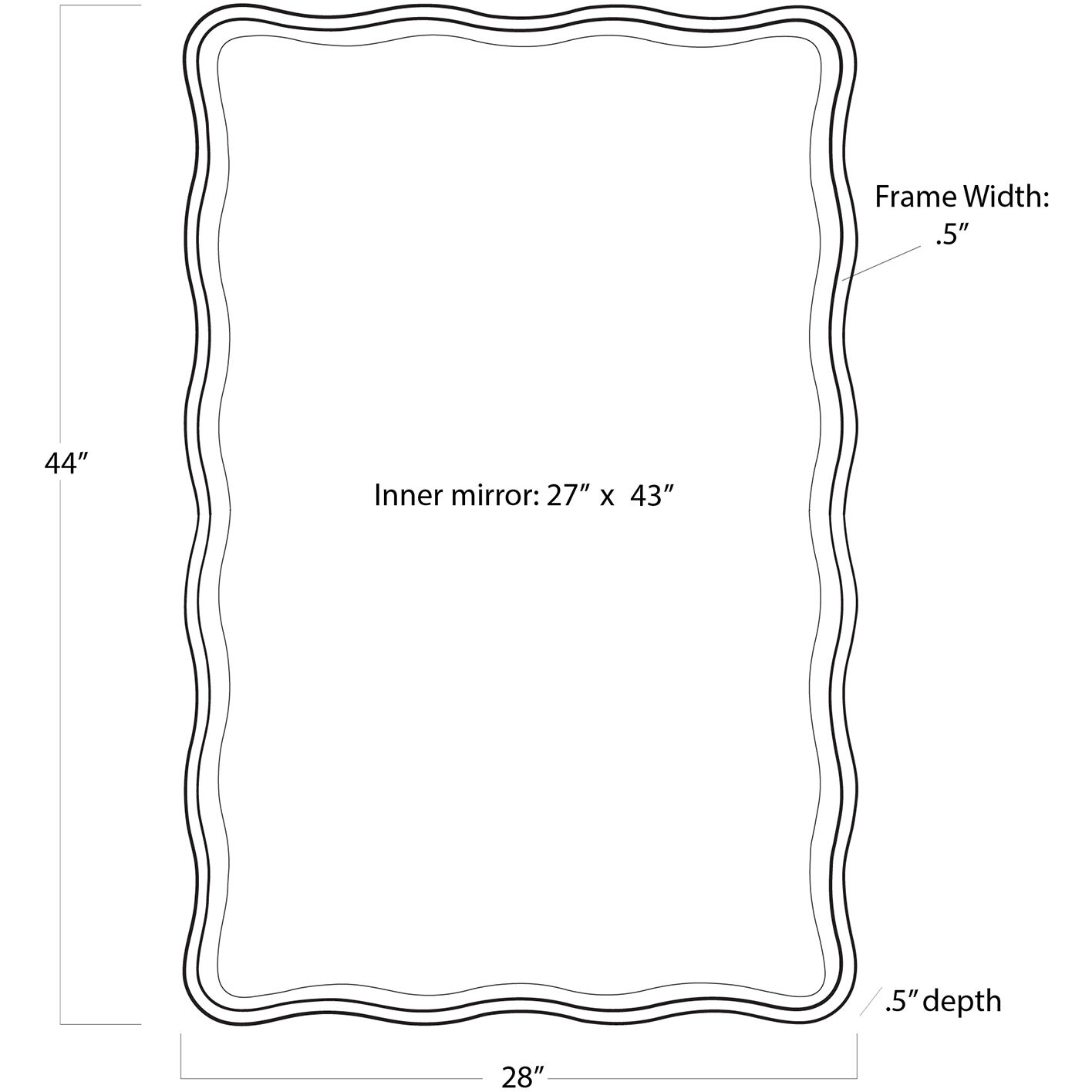 Candice 44 X 28 inch Gold Leaf Mirror, Rectangle