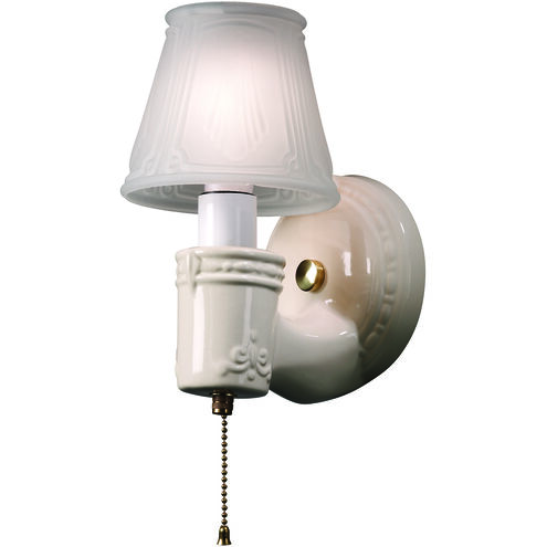 American Classics Vintage Round 1 Light 5 inch Polished Brass with Gloss White Wall Sconce Wall Light