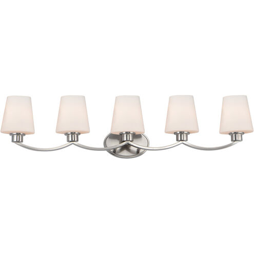 Shelter 5 Light 38 inch Satin Nickel Bath Vanity Wall Light