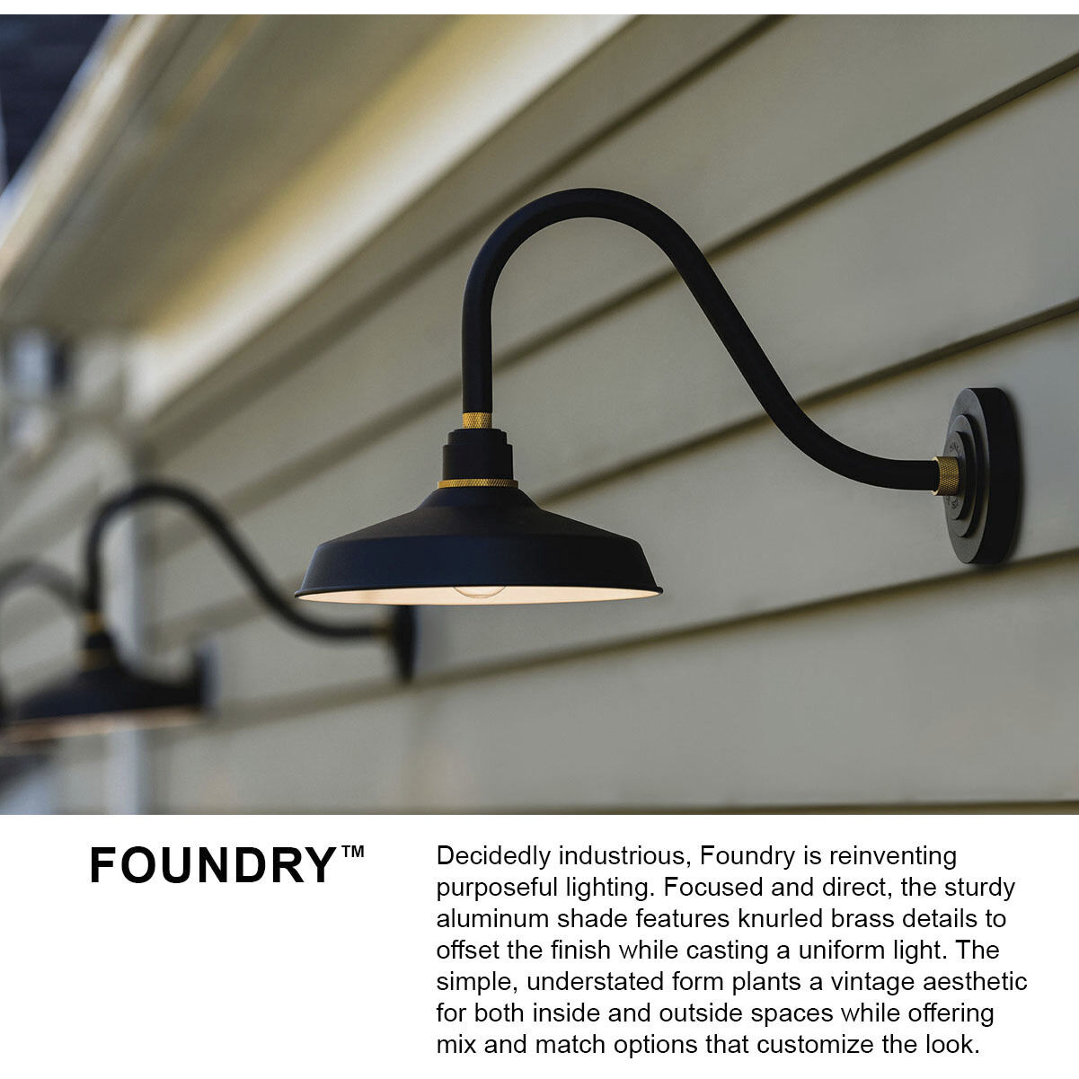 Foundry Classic Outdoor Barn Light in Museum Bronze, Gooseneck