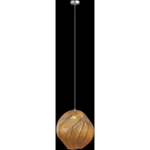 Vesta LED 6.5 inch Gold Pendant Ceiling Light in Amber Studio Glass