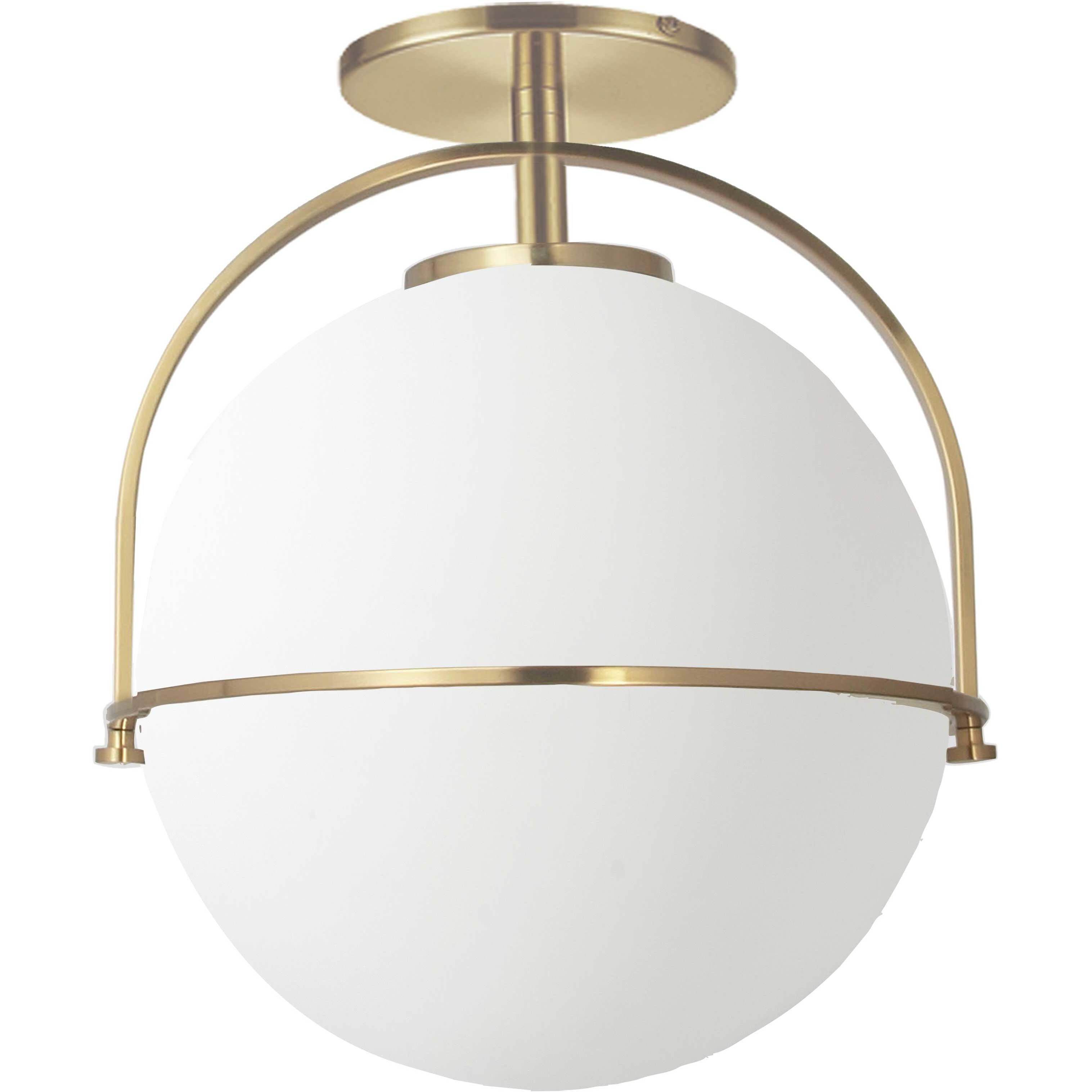 Paola 1 Light 11.5 inch Aged Brass Semi-Flush Mount Ceiling Light