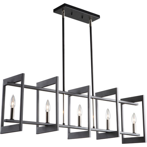 Sutherland 5 Light 40 inch Black and Brushed Nickel Candle Island Light Ceiling Light