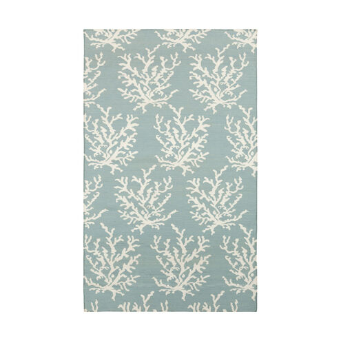 Boardwalk 96 X 60 inch Aqua/Ivory Rugs, Wool