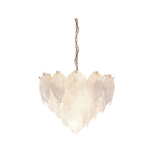 Acanthus 7 Light 20 inch Clear Textured Glass With Gold Chandelier Ceiling Light, Flambeau