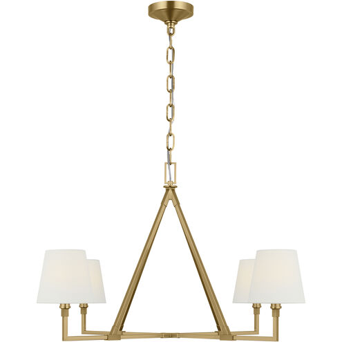 C&M by Chapman & Myers Perth 4 Light 40 inch Burnished Brass Chandelier Ceiling Light