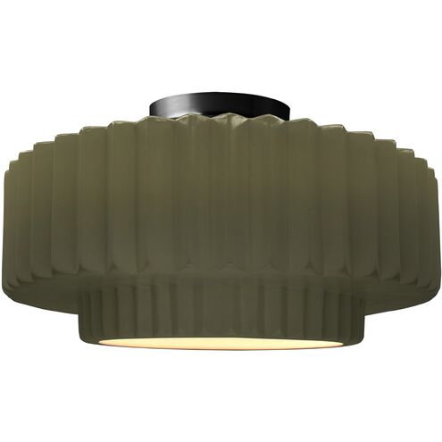 Radiance LED 16.5 inch Matte Green and Matte Black Semi Flush Ceiling Light