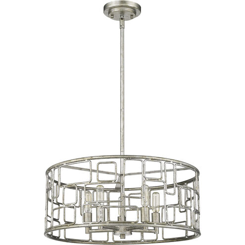 Amoret 5 Light 20 inch Antique Silver Convertible Pendant Ceiling Light
