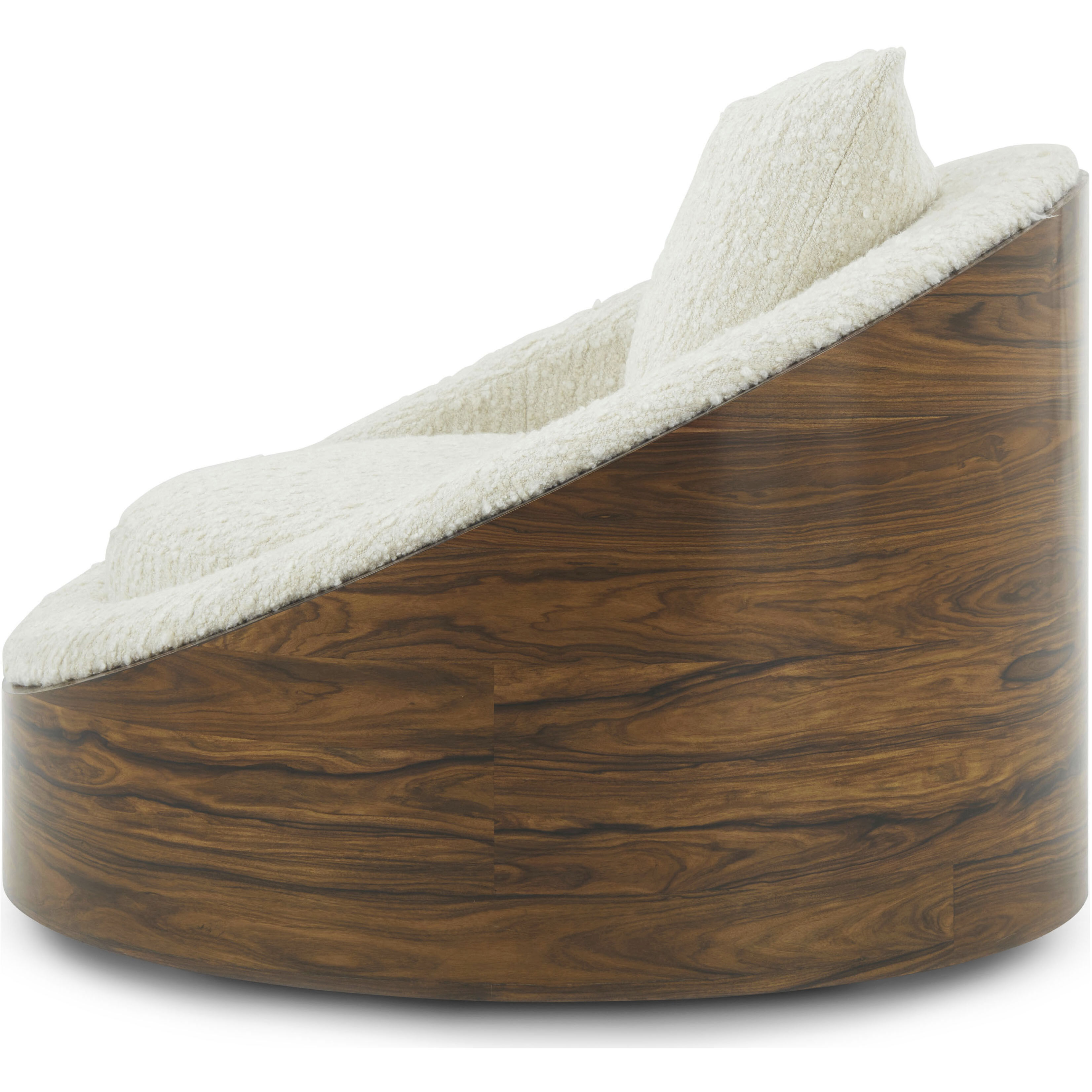 Rowan Dark Rosewood Swivel Chair, Wooden, Upholstered