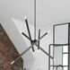 Monaco 8 Light 35 inch Black Chrome Linear Chandelier Ceiling Light, Large