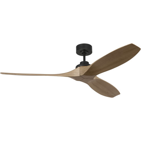 Collins 60 inch Midnight Black with Natural Honey Blades Ceiling Fan