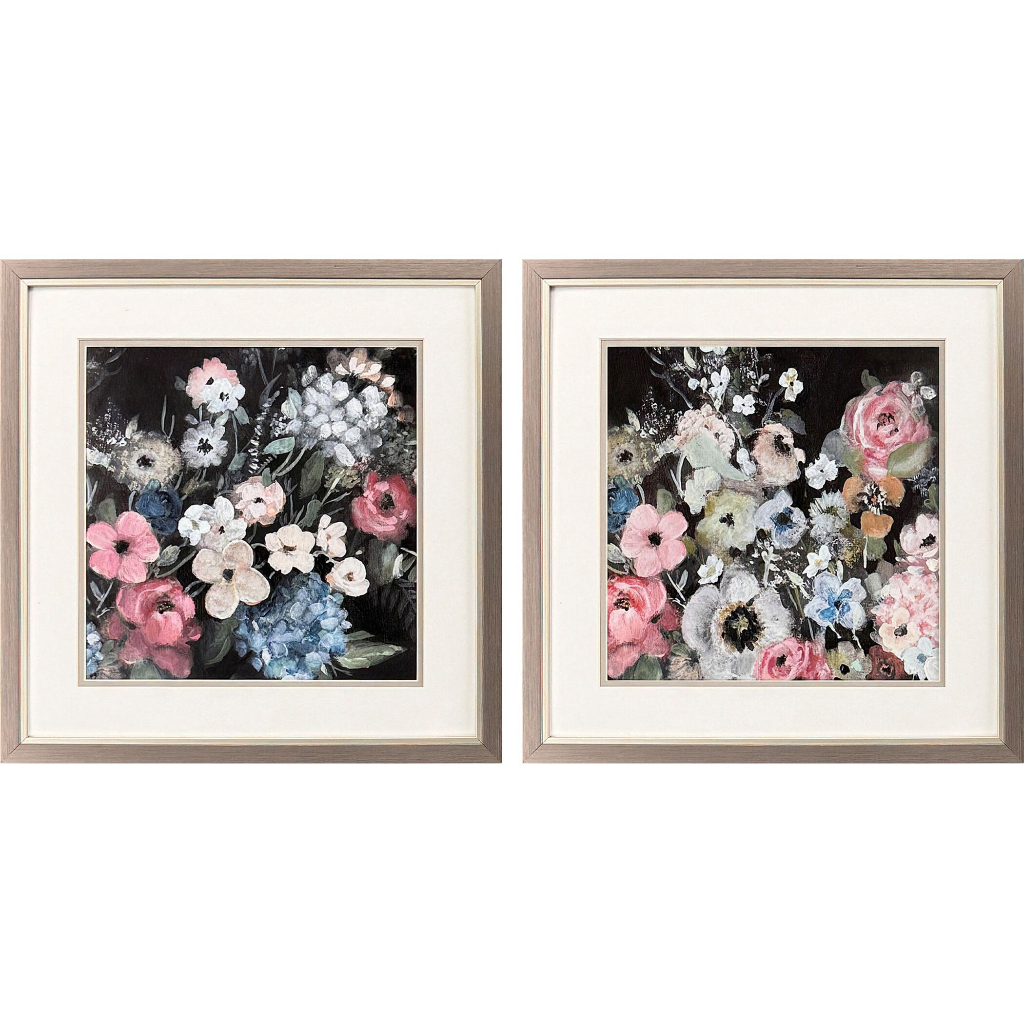 Vintage Rendezvous Multi and Pink and Green and Black Framed Art, Propac