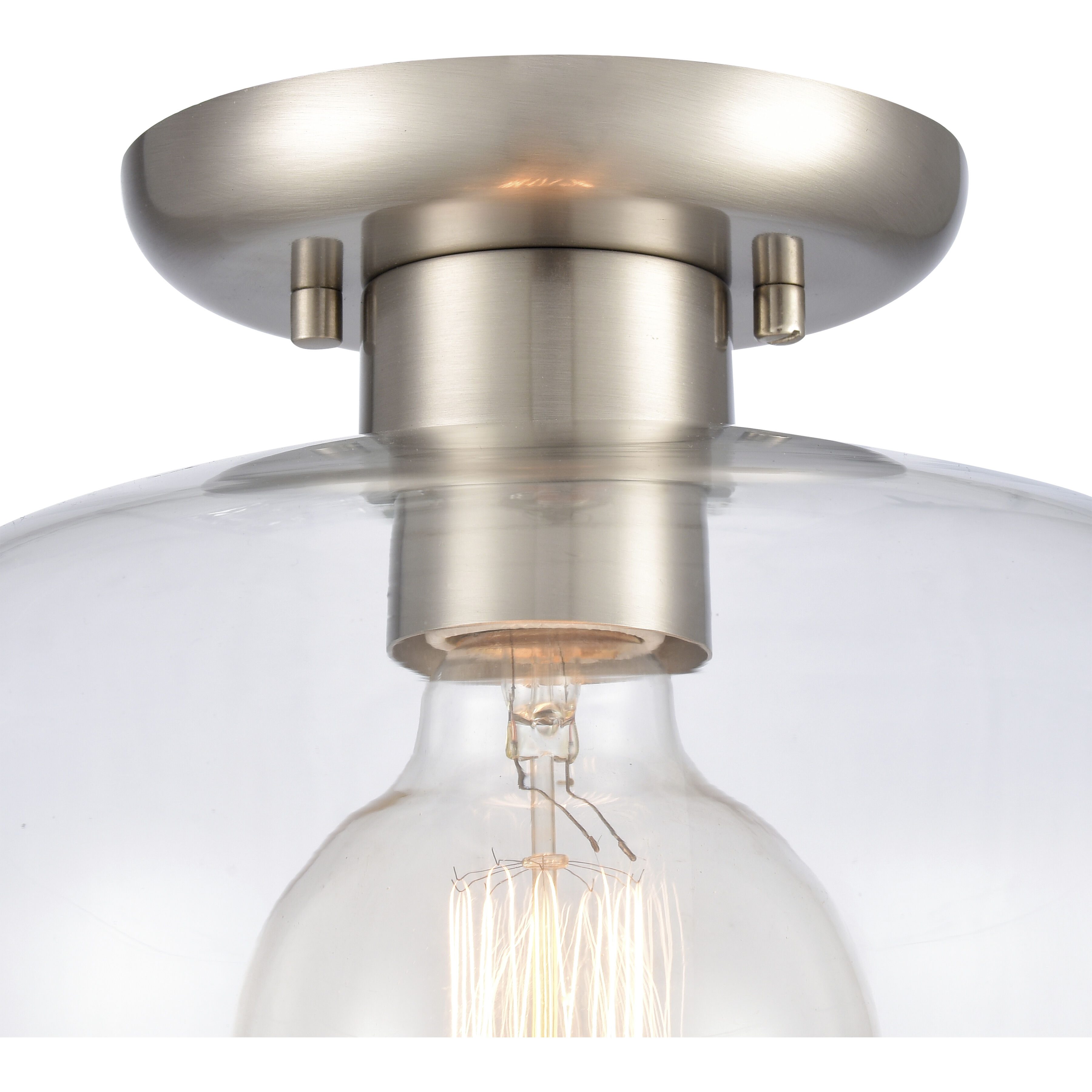 Brewer 1 Light 10 inch Brushed Nickel Semi Flush Mount Ceiling Light