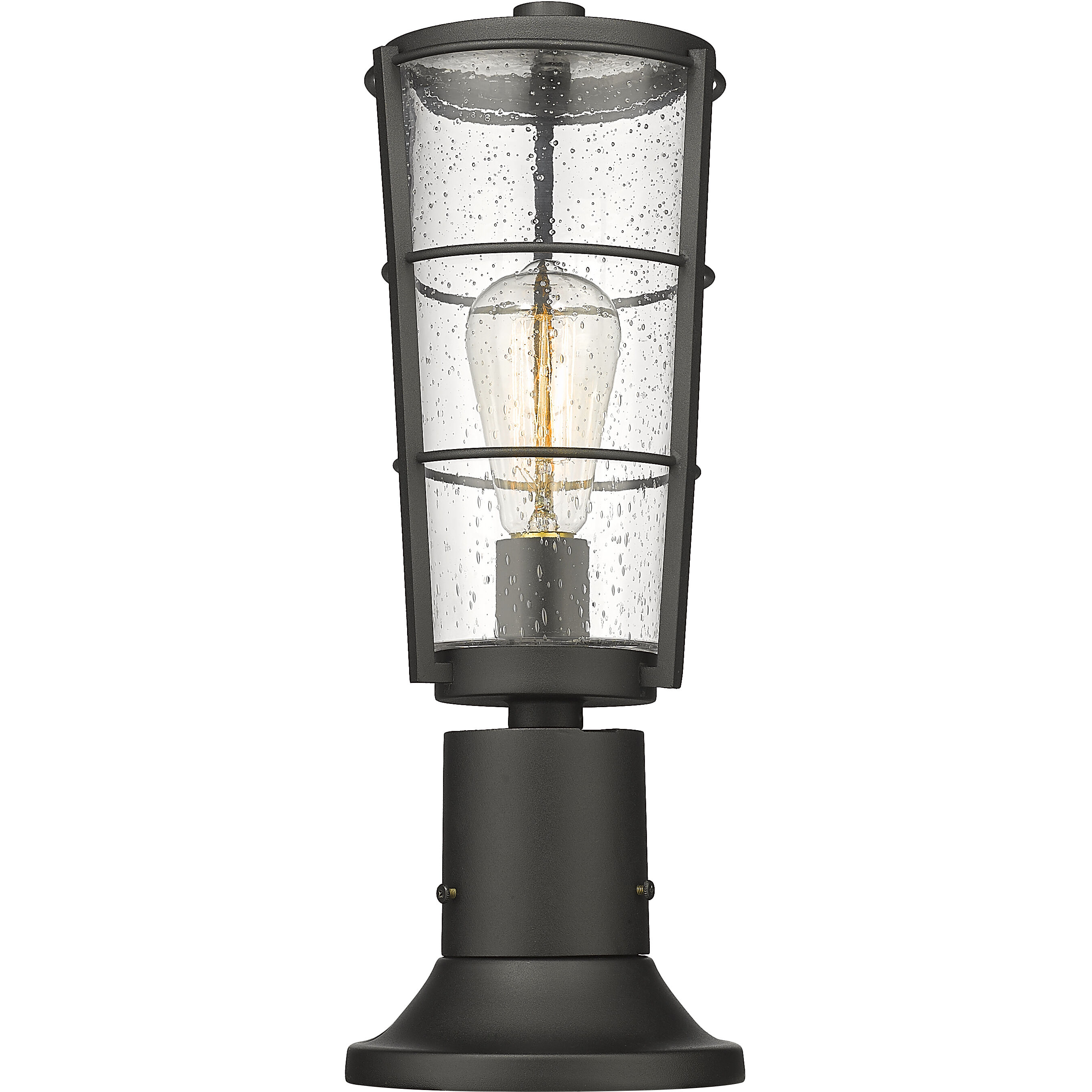 Helix 1 Light 18 inch Black Outdoor Pier Mounted Fixture