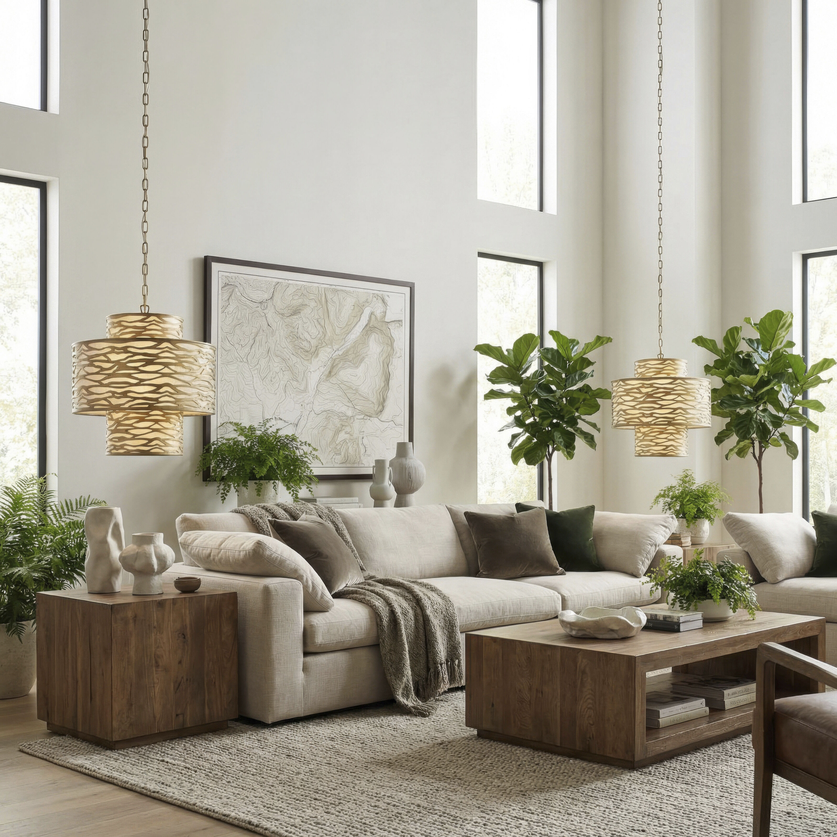 Kato 4 Light 18.75 inch REF Pendant Ceiling Light in Havana Gold