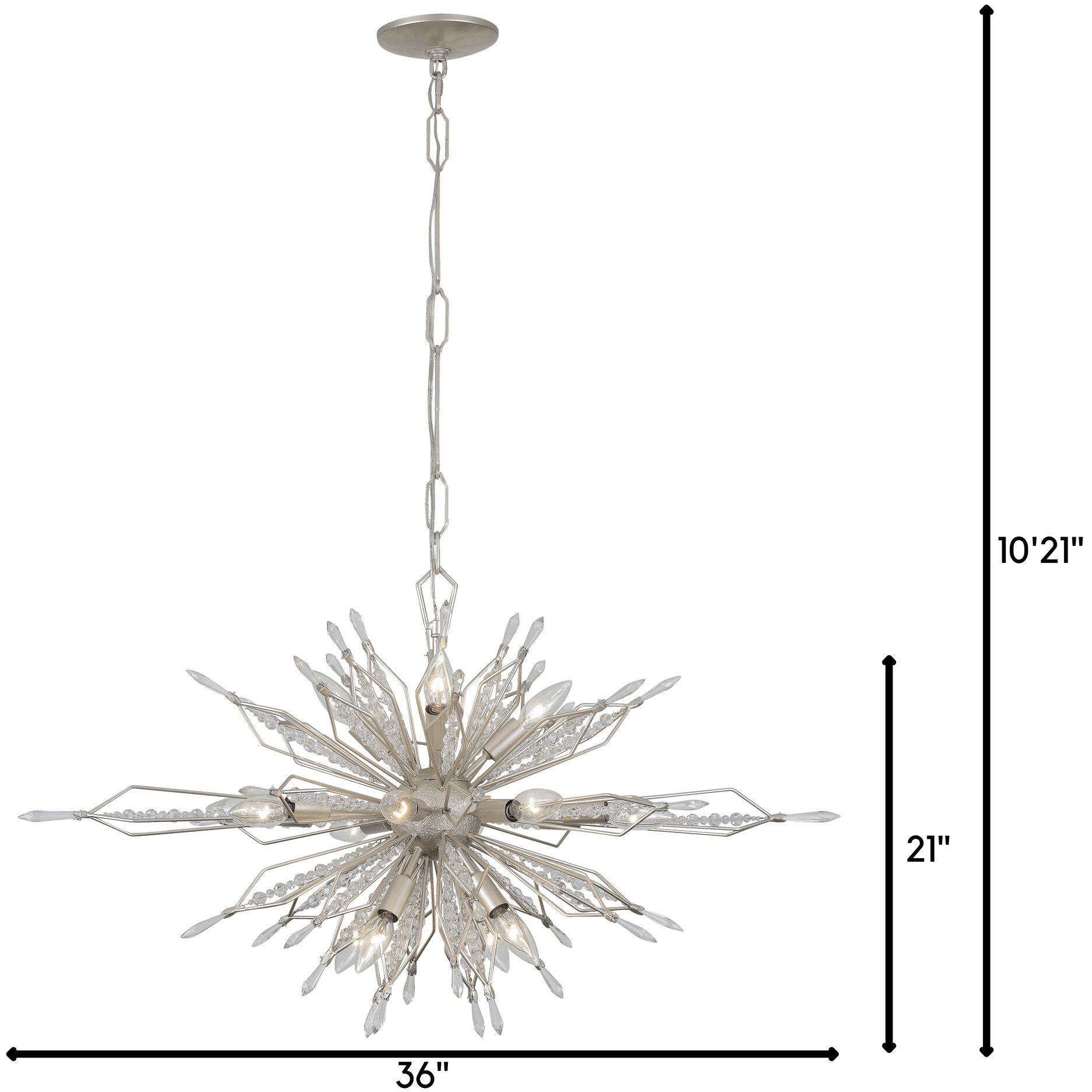 Orbital 16 Light 36 inch Gold Dust Linear Pendant Ceiling Light