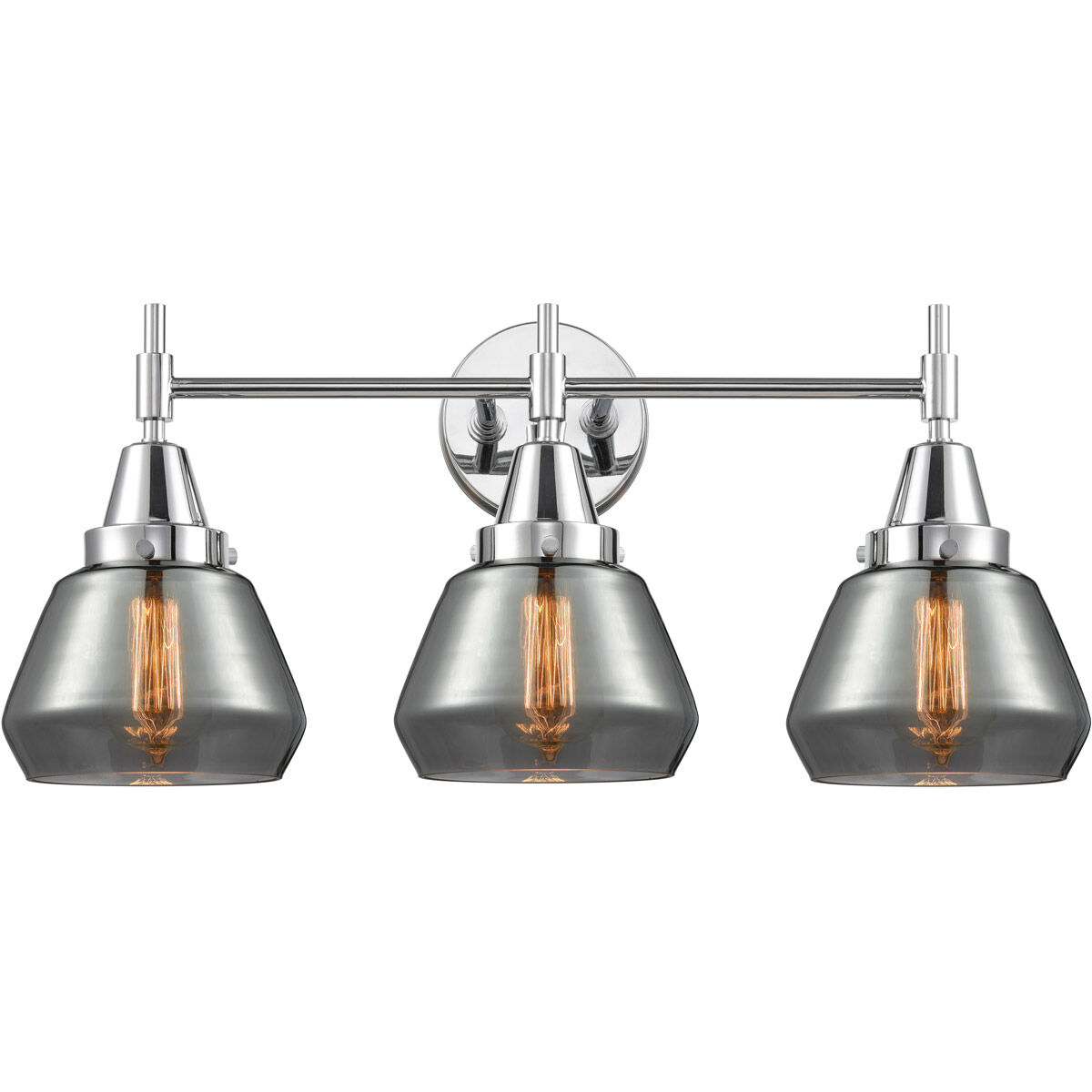 Caden 3 Light 25 inch Polished Chrome Bath Vanity Light Wall Light in Plated Smoke Glass