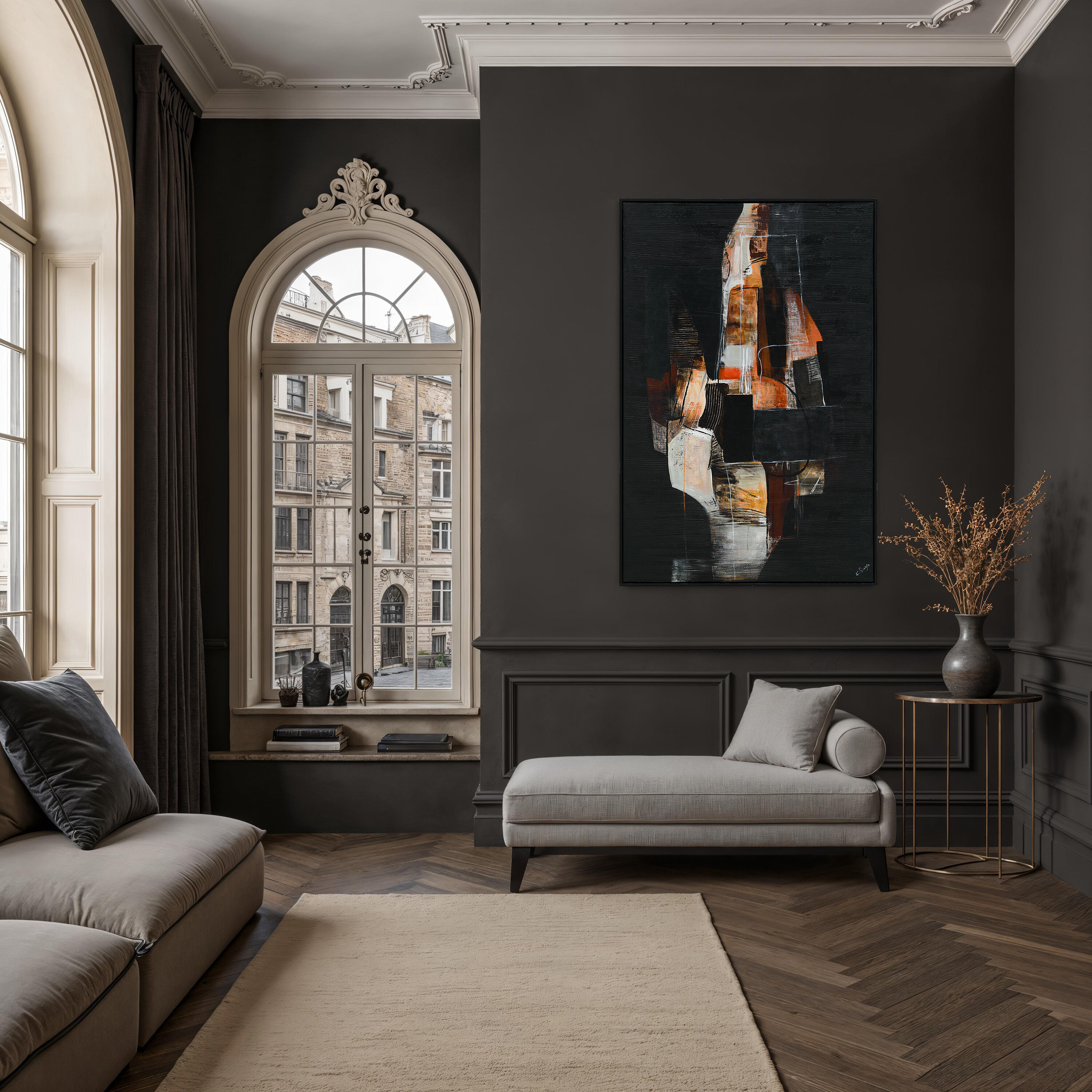 Nocturne Multicolor and Black Canvas Art