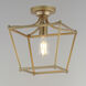 Clifton 1 Light 10 inch Natural Aged Brass Semi-Flush Mount Ceiling Light