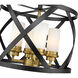 Malcalester 4 Light 15 inch Matte Black/Olde Brass Semi Flush Mount Ceiling Light