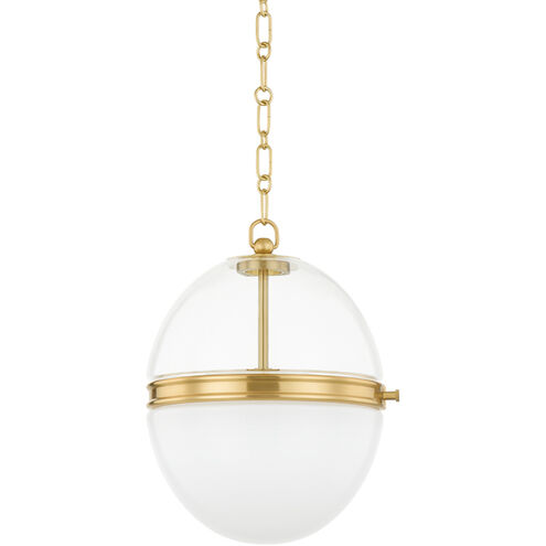 Donnell 1 Light 12.5 inch Aged Brass Pendant Ceiling Light