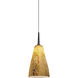 Zara LED 3.9 inch Chrome Pendant Ceiling Light in Cinnamon Glass