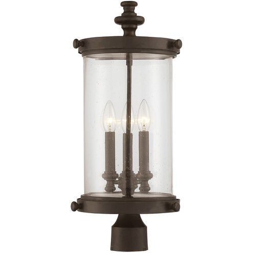 Palmer 3 Light 22 inch Walnut Patina Outdoor Post Lantern