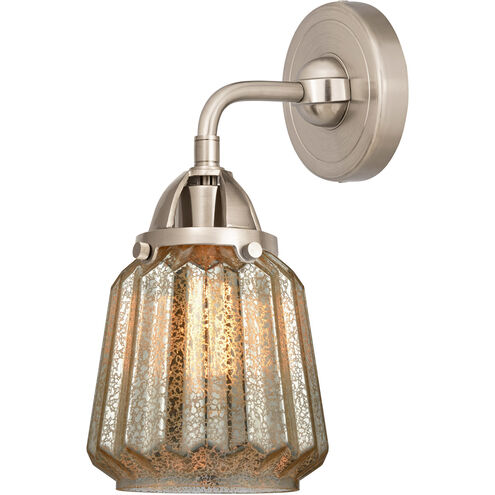 Nouveau 2 Chatham 1 Light 6 inch Brushed Satin Nickel Sconce Wall Light in Mercury Glass