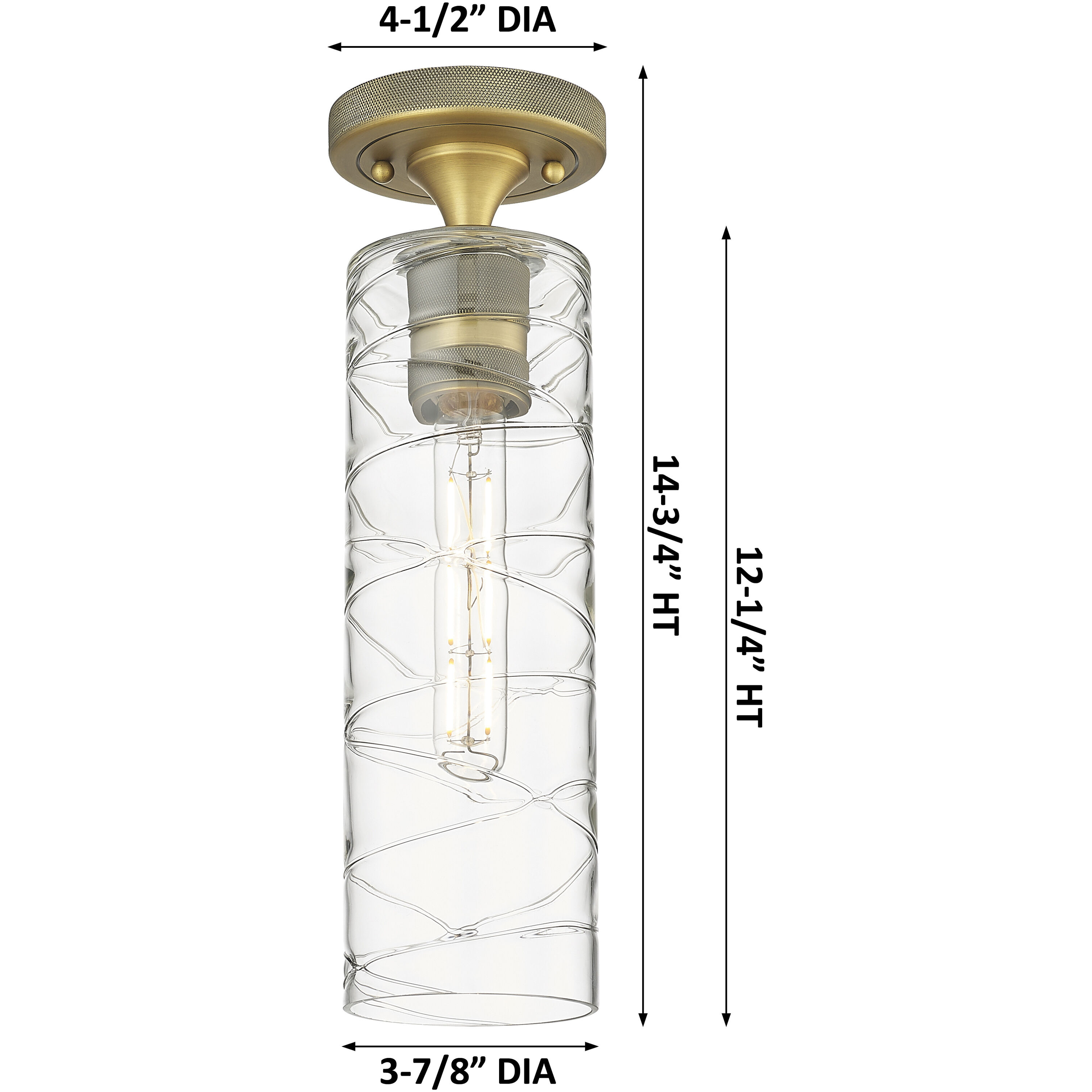 Downtown Urban Crown Point 1 Light 3.88 inch Satin Nickel Flush Mount Ceiling Light in Plated Smoke
