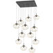Nova LED LED Graphite Chandelier Ceiling Light, Square Multi-Port