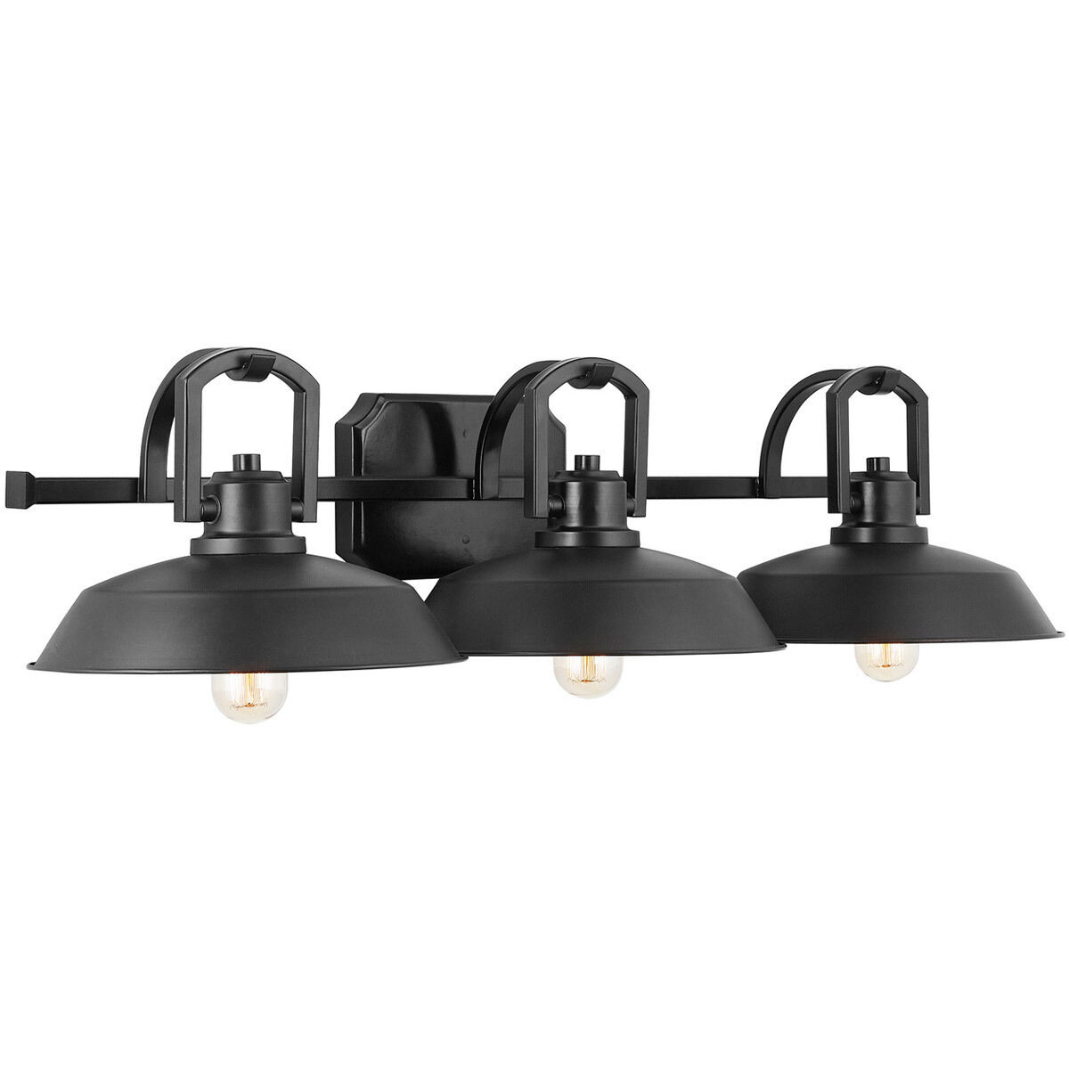 Elijah 3 Light 30.5 inch Matte Black Vanity Light Wall Light