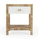 Corfu 1 Drawer Natural Rattan Nightstand in Natural and White