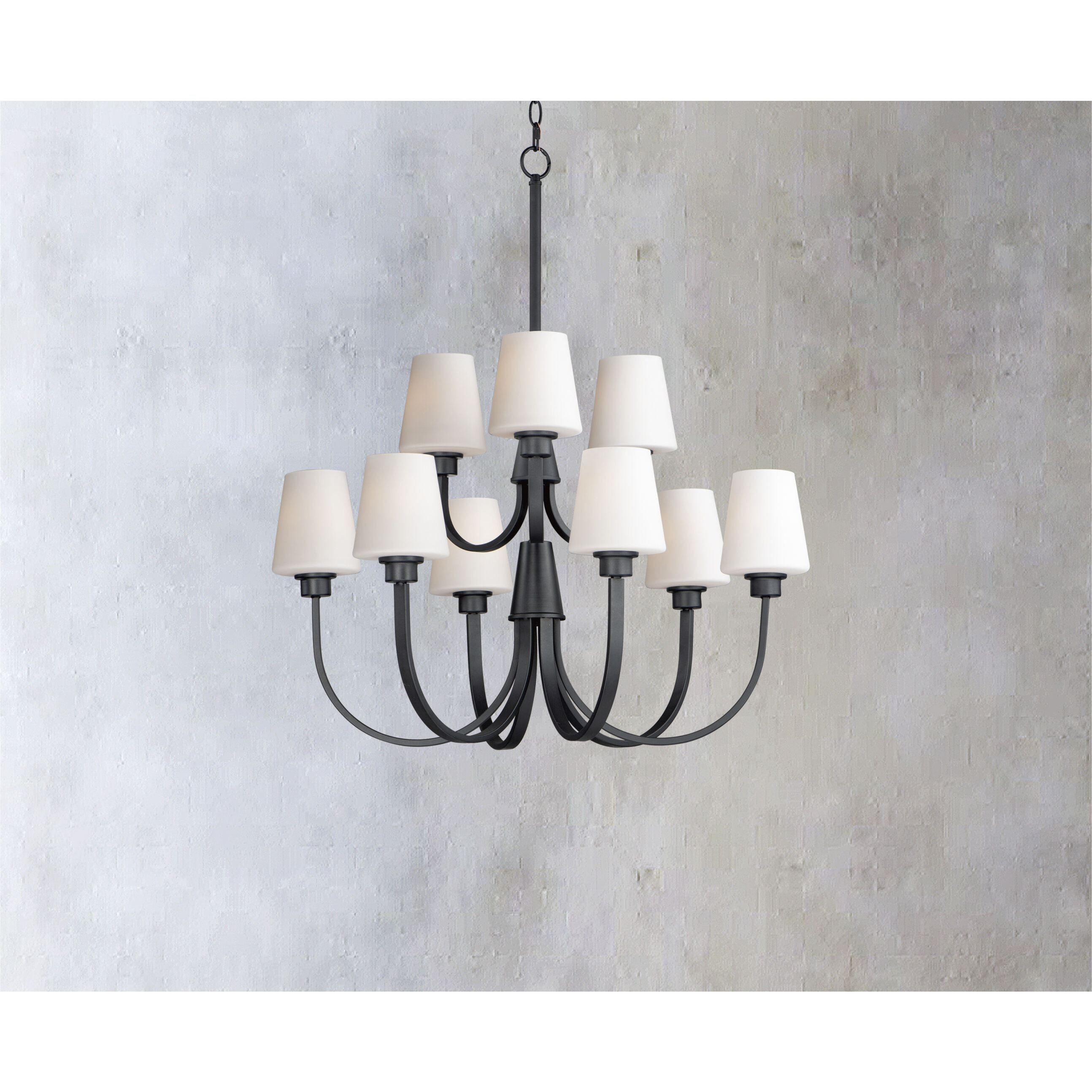 Shelter 9 Light 30 inch Black Chandelier Ceiling Light