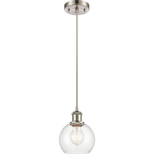 Ballston Athens 1 Light 6 inch Brushed Satin Nickel Mini Pendant Ceiling Light in Clear Glass