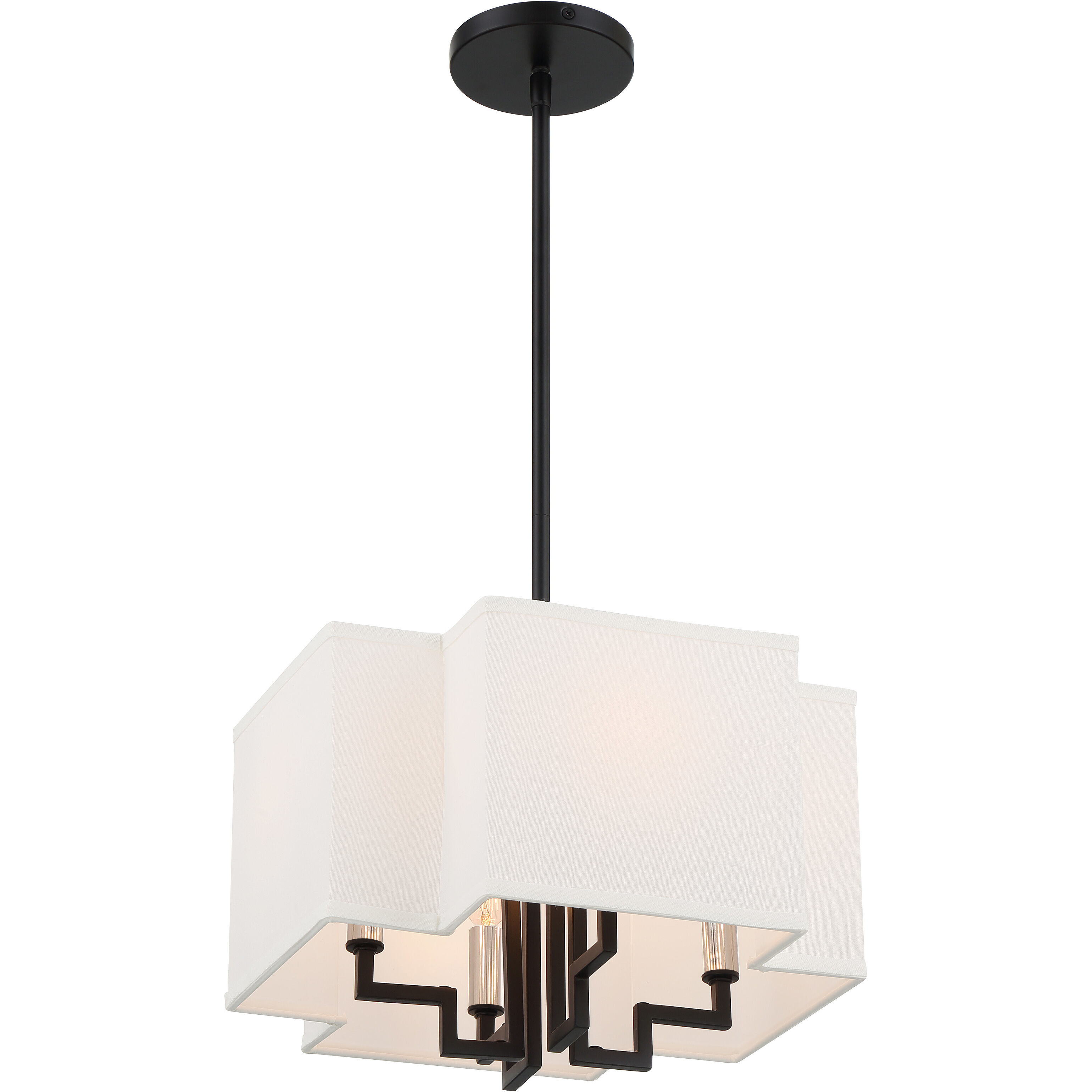 Upham Estates 4 Light 14 inch Coal /Polished Nickel Convertible Pendant / Semi Flush Ceiling Light