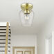 Willow 1 Light 6 inch Satin Brass Flush Mount Ceiling Light