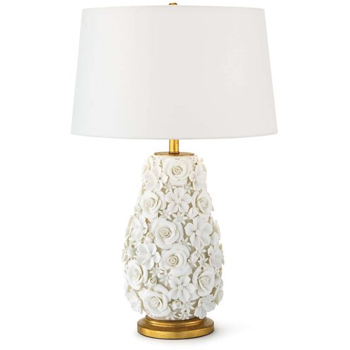 Alice 26 inch 150.00 watt White Table Lamp Portable Light, Flower