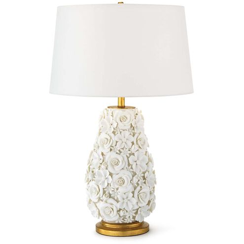 Southern Living Alice 26 inch 150.00 watt White Table Lamp Portable Light, Flower