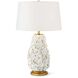 Southern Living Alice 26 inch 150.00 watt White Table Lamp Portable Light, Flower