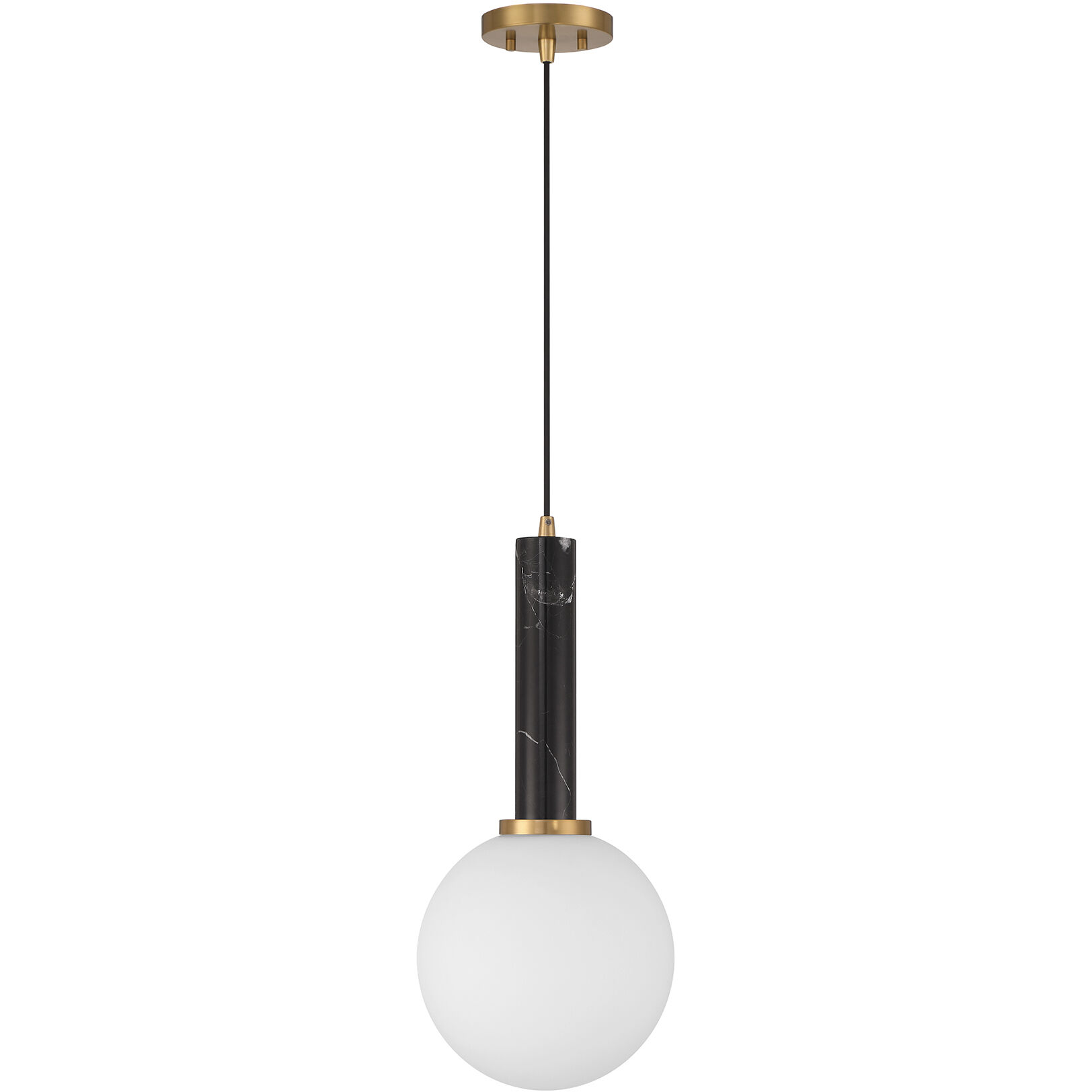 Callaway 1 Light 10 inch Black Marble with Warm Brass Pendant Ceiling Light