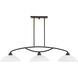 Somerset 3 Light 50 inch English Bronze Linear Chandelier Ceiling Light