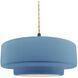 Radiance Collection - Tier Pendant Ceiling Light in Matte Black, Replaceable Bulb, Beige Twist Cord, Sky Blue, 14.5W x 5.25H, Form+Finish+Function