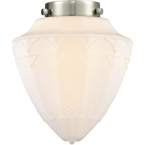 Franklin Restoration Bullet LED 7 inch Polished Nickel Mini Pendant Ceiling Light in Matte White
