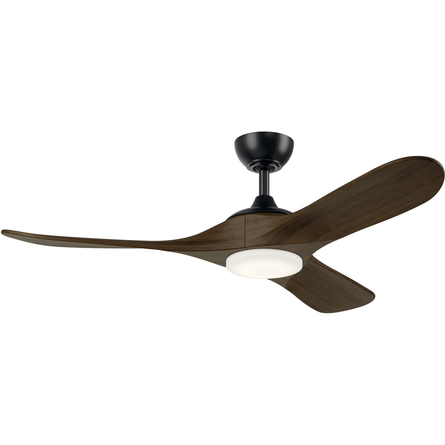 Mylo 52 inch Satin Black with Aged Walnut Blades Ceiling Fan