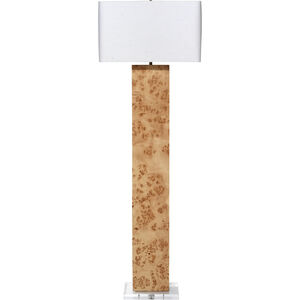 Parallel 63.25 inch 150 watt Natural Burl Wood Floor Lamp Portable Light
