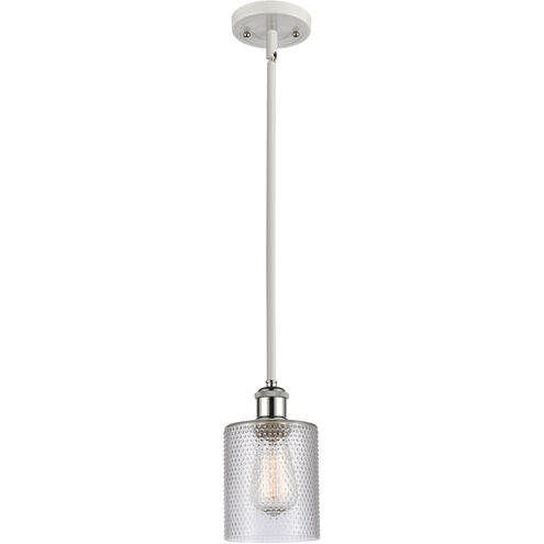 Ballston Cobbleskill 1 Light 5 inch White and Polished Chrome Pendant Ceiling Light in Clear Glass, Ballston