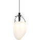 Liquid LED 6 inch Satin Black Pendant Ceiling Light in Poured White Glass